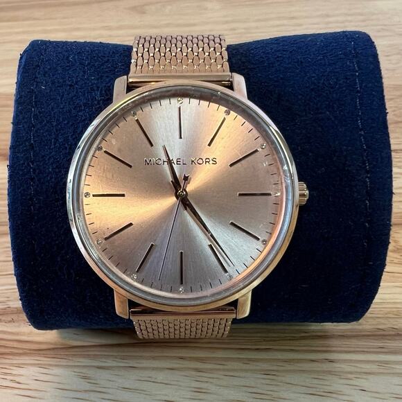 Michael Kors MK4340 Pyper Rose Gold Mesh Watch – Like New, Retail $200 - Picture 1 of 11